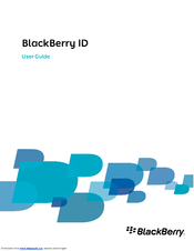 Blackberry BLACKBERRY ID SWD-1590032-0505111339-001 User Manual