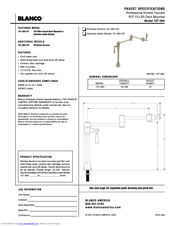 Blanco POT FILLER 157-064 Specification Sheet