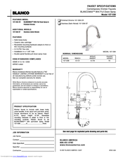 Blanco Contemporary Kitchen Faucet with Pull-Down Spray 157-028 Specifications