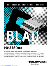 Blaupunkt MPA160us Manual