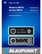 Blaupunkt MODENA MP54 7 644 262 310 Operating Instructions Manual