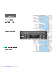 Blaupunkt Toronto RDM 128 Manuals | ManualsLib