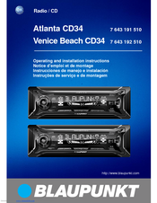 Blaupunkt Atlanta CD34 Operating And Installation Instructions