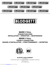 Blodgett MARK VXCELRI SGL 2081 Installation & Operation Manual