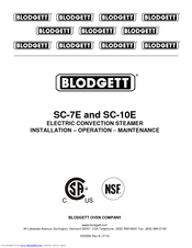 Blodgett SC-7E Installation Operating And Maintenance Istructions