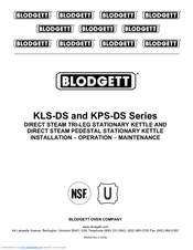 Blodgett KLS-DS Installation & Operation Manual