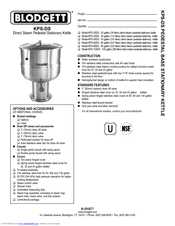 Blodgett KPS-100DS Features & Dimensions