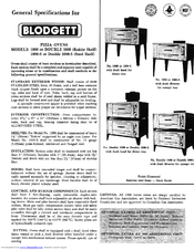 Blodgett Double 1000 Specification Sheet