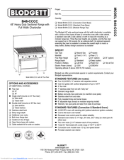 Blodgett B48-CCCC Specification Sheet