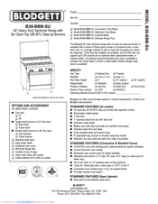 Blodgett B36- BBB-SU Specification Sheet