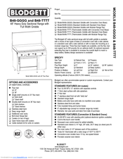 Blodgett B48--TTTT Specification Sheet