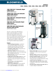 Bloomfield ELECTRONIC BREW CONTROL 1090 Specification Sheet