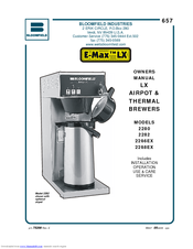 Bloomfield E-Max LX 2288EX Owner's Manual