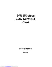 Boca Systems Wireless LAN CardBus Card 54M User Manual
