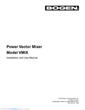 Bogen VMIX Installation And Use Manual