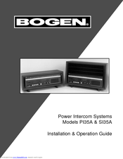 Bogen Multi-Graphic SI35A Installation And Operation Manual