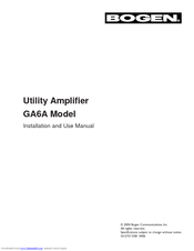 Bogen GA6A Installation And Use Manual