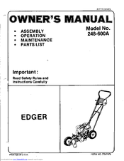 Mtd 248-600A Owner's Manual