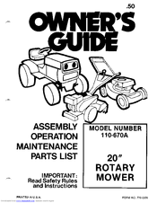 MTD 110-670A Owner's Manual