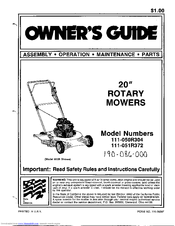 MTD 111-051R372 Owner's Manual