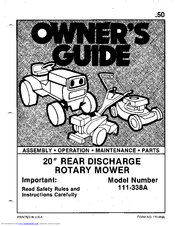 MTD 111-338A Owner's Manual