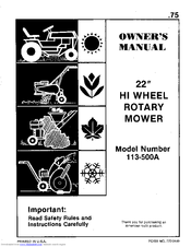 MTD 113-500A Owner's Manual