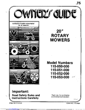 MTD 052 Series Owner's Manual