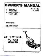 MTD 118-500A Owner's Manual