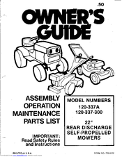 MTD 120-337A Owner's Manual