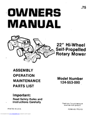 MTD 124-553-000 Owner's Manual