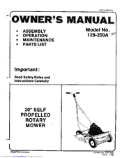 MTD 128-250A Owner's Manual