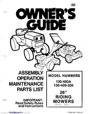 MTD 130-400A Owner's Manual