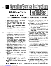 MTD 133-390-30-inch Operating/Service Instructions Manual