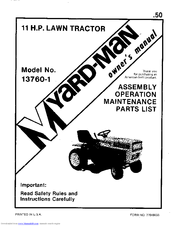 Yard-Man 13760-1 Owner's Manual