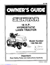 Sentar/MTD products 138-784-401 Owner's Manual