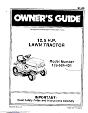 MTD 684 Owner's Manual