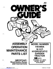 MTD 140-990A Owner's Manual