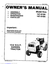 MTD 147-916A Owner's Manual