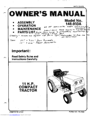 MTD 148-860A Owner's Manual