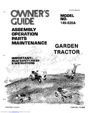 MTD 149-820A Owner's Manual