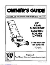MTD 181-304E000 Owner's Manual