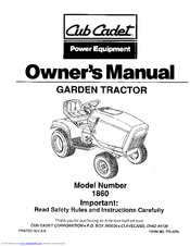 Cub Cadet 1860 Owner's Manual