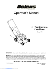 Bolens 416 Operator's Manual