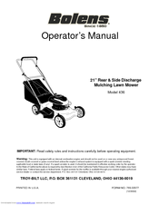 Bolens 436 Operator's Manual