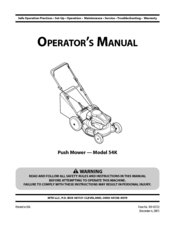 MTD 54K Operator's Manual