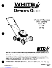 White LC-40 Owner's Manual