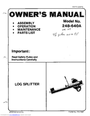 MTD 248-640A Owner's Manual