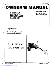 MTD 248-645A Owner's Manual