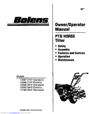 Bolens PTO HORSE 12166 Owner's/Operator's Manual