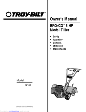 Troy-Bilt Bronco 12180 Owner's Manual